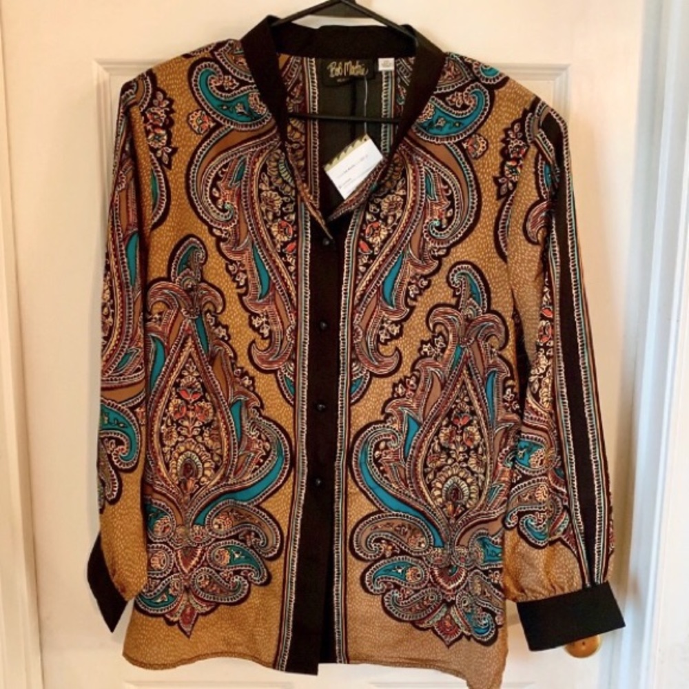 Bob Mackie Wearable Art button down shirt